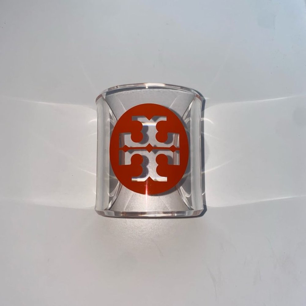 Tory Burch clear lucite cuff bracelet